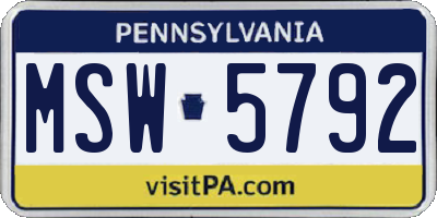 PA license plate MSW5792