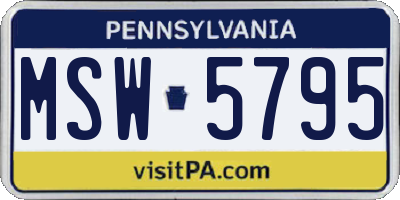 PA license plate MSW5795