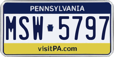 PA license plate MSW5797