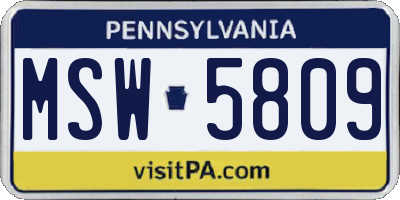 PA license plate MSW5809
