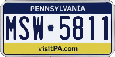 PA license plate MSW5811