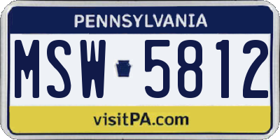 PA license plate MSW5812
