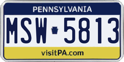 PA license plate MSW5813