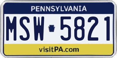 PA license plate MSW5821