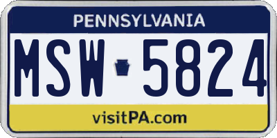 PA license plate MSW5824