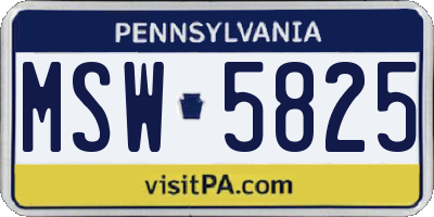 PA license plate MSW5825