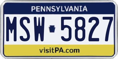 PA license plate MSW5827