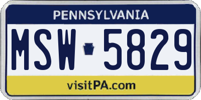 PA license plate MSW5829