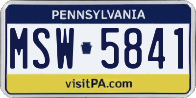 PA license plate MSW5841