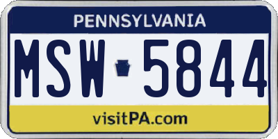 PA license plate MSW5844