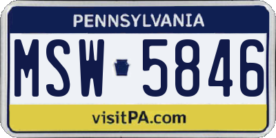 PA license plate MSW5846