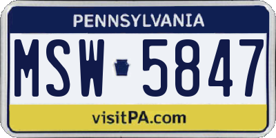PA license plate MSW5847