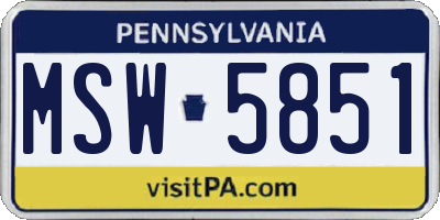 PA license plate MSW5851