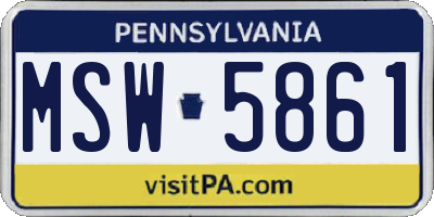 PA license plate MSW5861