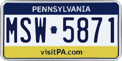 PA license plate MSW5871