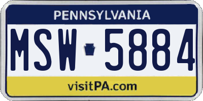 PA license plate MSW5884