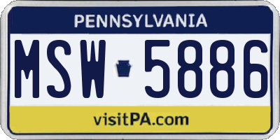 PA license plate MSW5886
