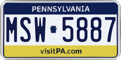 PA license plate MSW5887