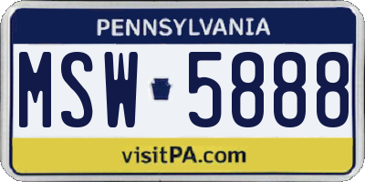PA license plate MSW5888