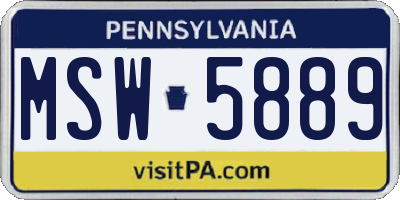 PA license plate MSW5889