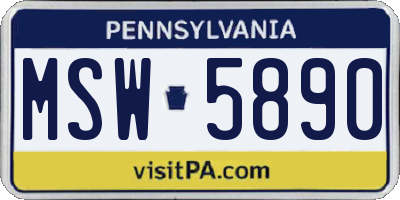 PA license plate MSW5890