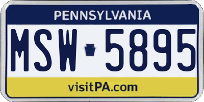PA license plate MSW5895
