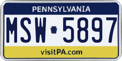 PA license plate MSW5897