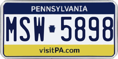 PA license plate MSW5898