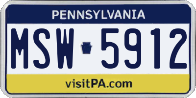 PA license plate MSW5912