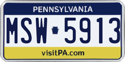PA license plate MSW5913