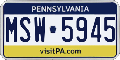 PA license plate MSW5945