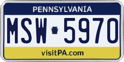 PA license plate MSW5970