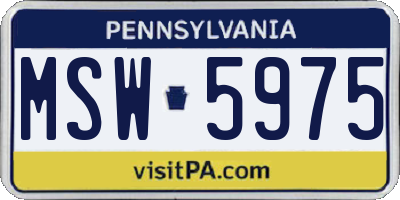PA license plate MSW5975