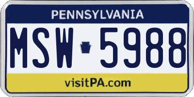 PA license plate MSW5988