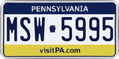 PA license plate MSW5995