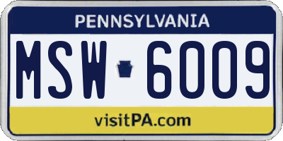 PA license plate MSW6009