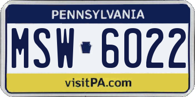 PA license plate MSW6022