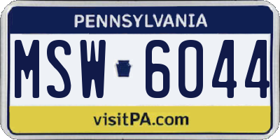 PA license plate MSW6044