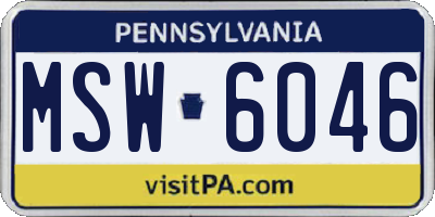 PA license plate MSW6046