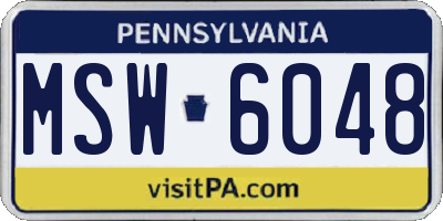 PA license plate MSW6048