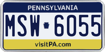 PA license plate MSW6055