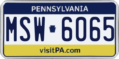 PA license plate MSW6065