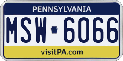 PA license plate MSW6066