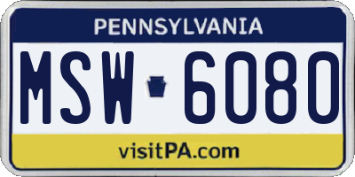 PA license plate MSW6080