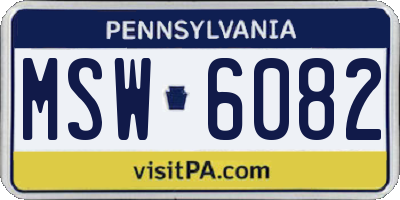 PA license plate MSW6082