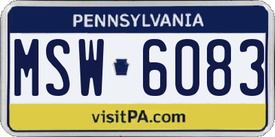 PA license plate MSW6083