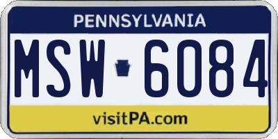 PA license plate MSW6084