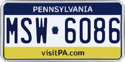 PA license plate MSW6086