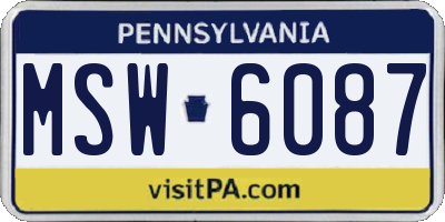 PA license plate MSW6087
