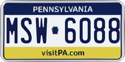 PA license plate MSW6088